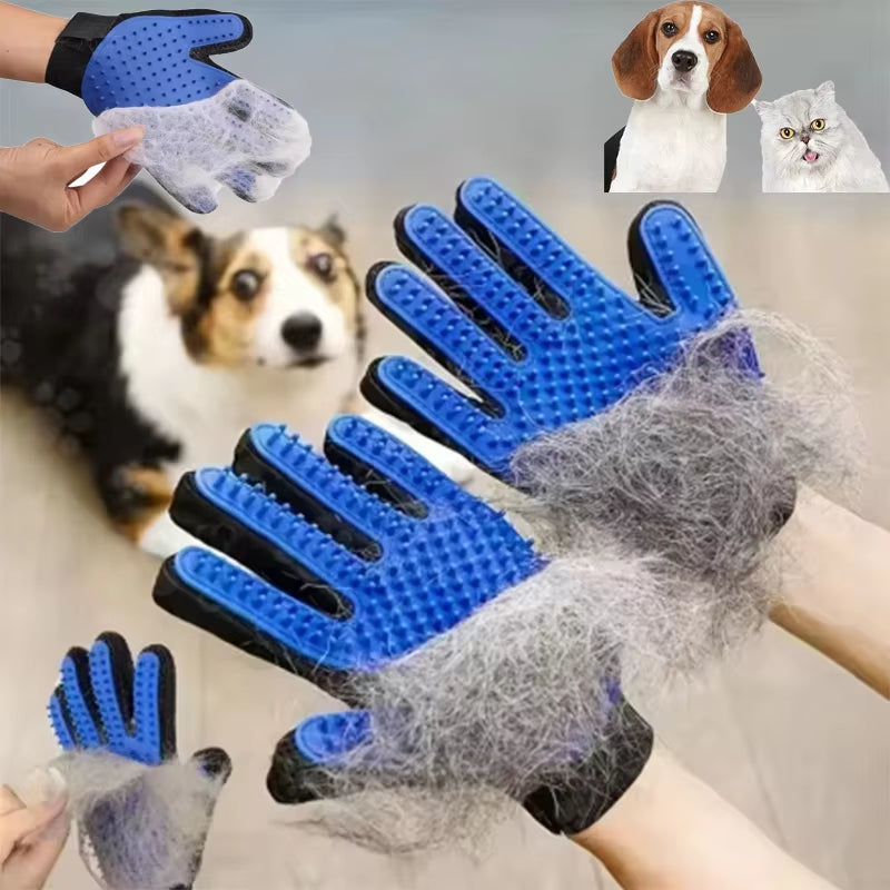 Pet Hair Remover Shower Gloves Puppy Cats Bath Brush Cleaning Silicone Comb