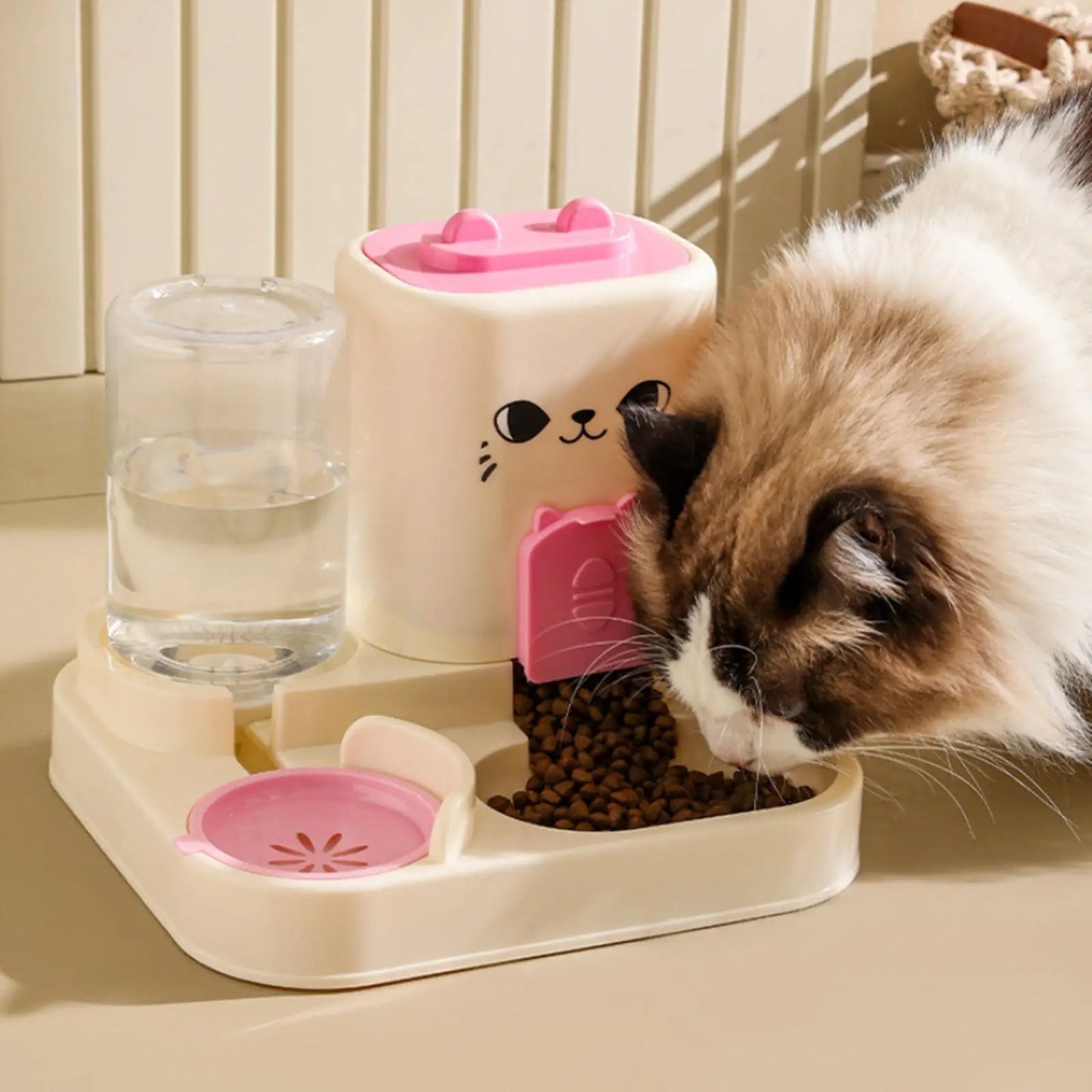 Automatic Pet Feeder Removable Household Convenient Food Container Water Dispenser for Kitten