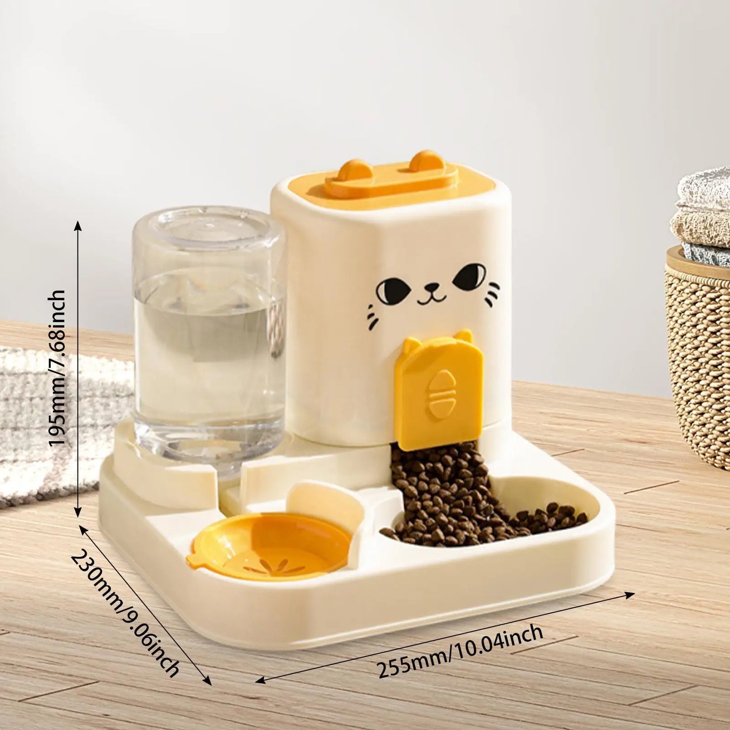 Automatic Pet Feeder Removable Household Convenient Food Container Water Dispenser for Kitten