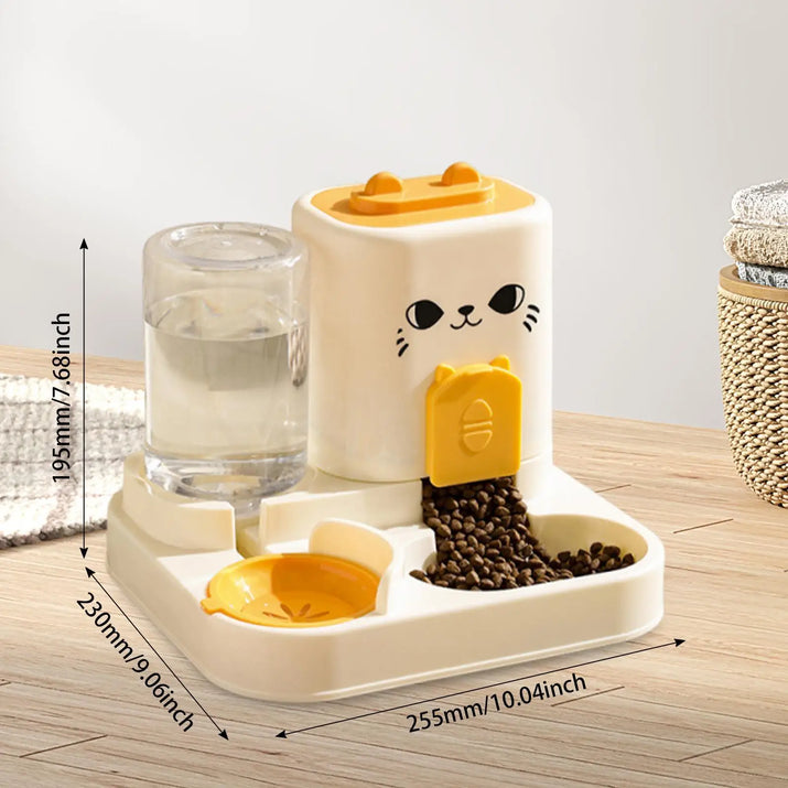 Automatic Pet Feeder Removable Household Convenient Food Container Water Dispenser for Kitten