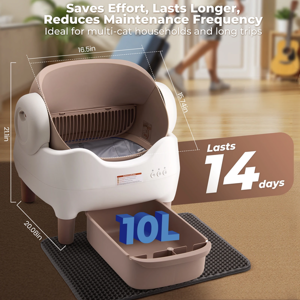 Self Cleaning Litter Box, Automatic Cat Litter Box with APP Control, Odor-Free Large Waste Bin, Open-Top for Multi Cats